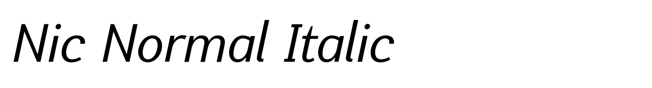 Nic Normal Italic